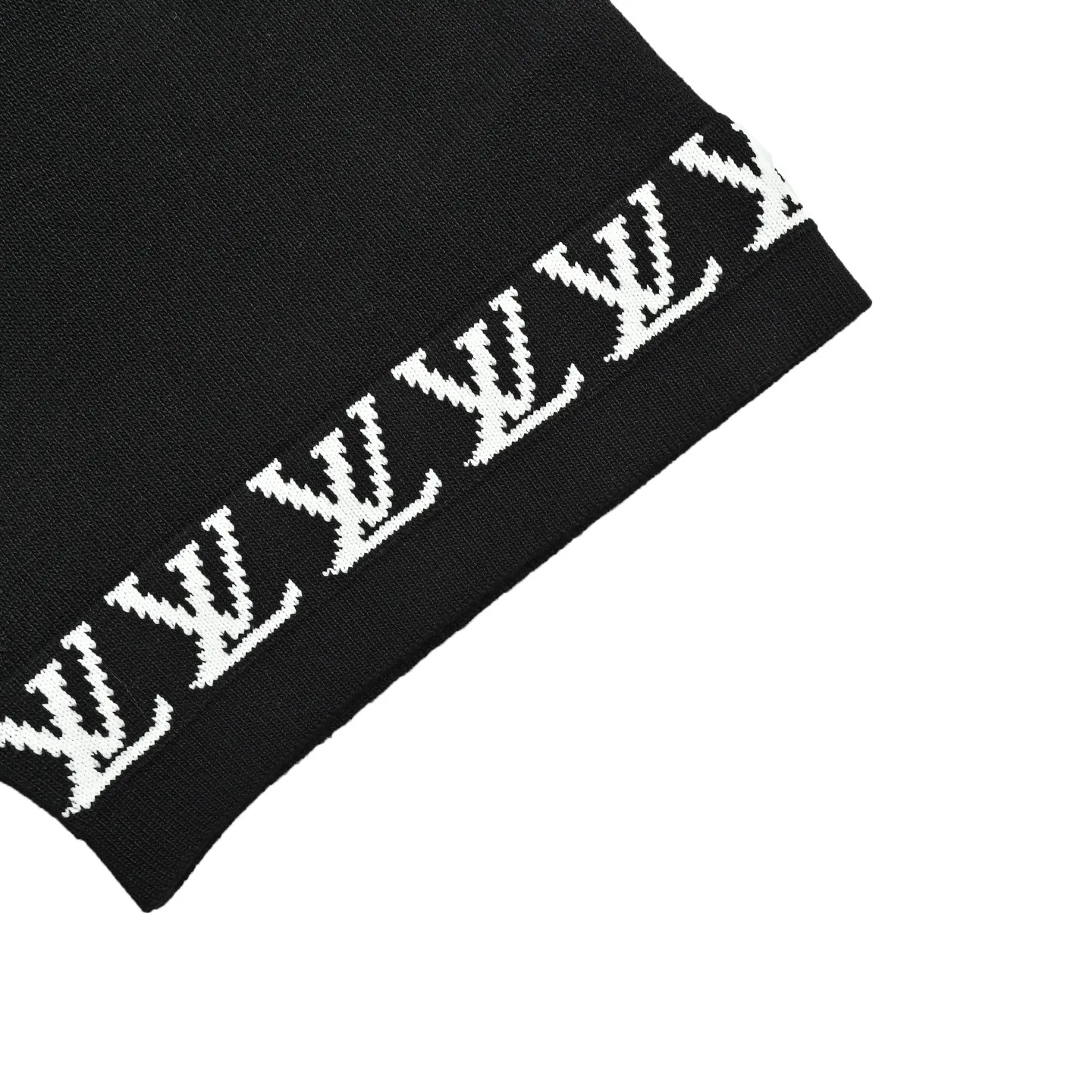 Louis Vuitton/Louis Vuitton cuff logo small letters jacquard knitted short sleeves